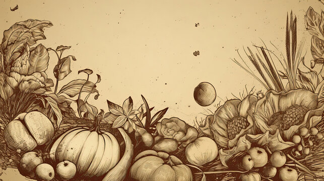 Fall Harvest Vegitables In Banner Format Generative Ai