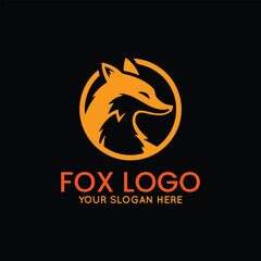 wolf fox logo design vector