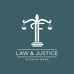 LAW & JUSTICE VECTOR LOGO DESIGN WITH MODERN LETTER CONCEPT
