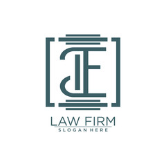 LAW & JUSTICE VECTOR LOGO DESIGN WITH MODERN LETTER CONCEPT