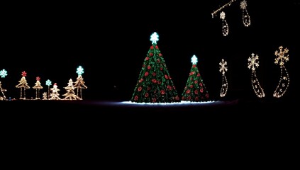 (4K) Colorful outside Christmas decorations AI