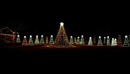 (4K) Colorful outside Christmas decorations AI