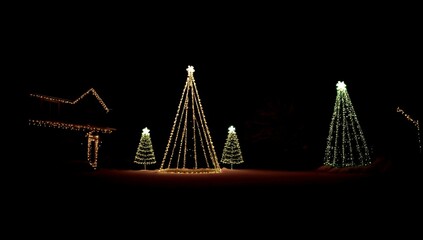 (4K) Colorful outside Christmas decorations AI