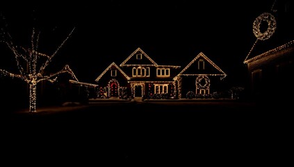 (4K) Colorful outside Christmas decorations AI