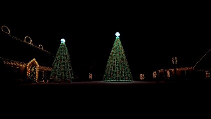 (4K) Colorful outside Christmas decorations AI
