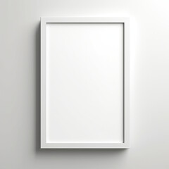 a realistic blank photo frame hanging on a wall created with Generative Ai