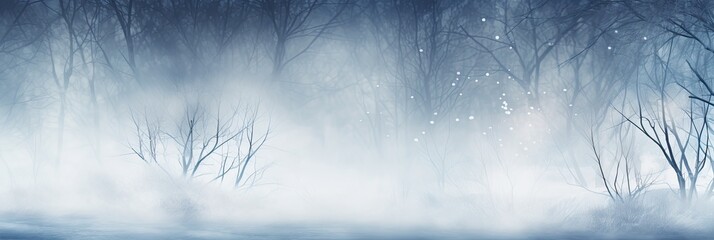 Winter magical background for lettering, magical snowy nature.