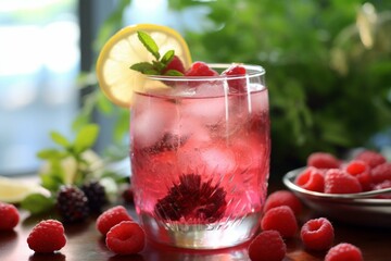 Invigorating summer beverage - lillet wildberry. Generative AI