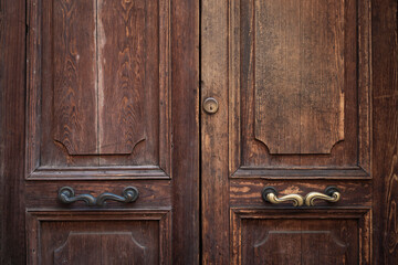 Old brown wooden door tetxure. Vintage background