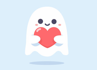 Generative AI and Personal Touch. cute ghost holding heart