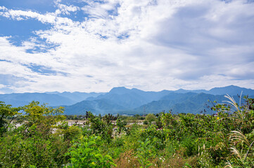 Obraz premium 秋の安曇野 山岳風景
