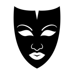 theater mask silhouette vector illustration logo icon clipart isolated on white background
