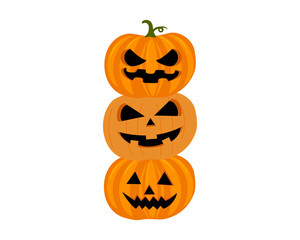 Pumpkin set of Halloween with Spooky expression Halloween banner background with Jack o lantern