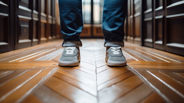 Generative AI. Feet in sneakers