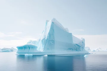 Fotobehang Massive Ice Berg Succumbs To The Oceans Embrace, Symbolizing The Dire Effects Of Climate Change © Anastasiia