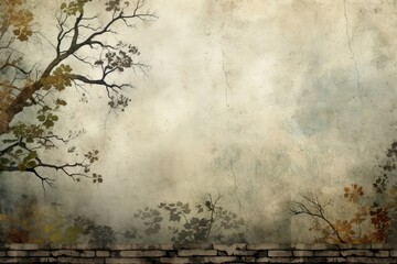 Medieval Naturethemed Background With Vintage Textures, Created Using Technology
