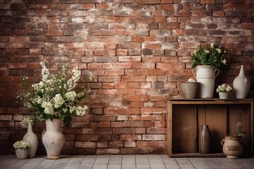 Rustic Brick Wall Forms Charming And Textured Backdrop
