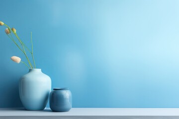 Fototapeta na wymiar Smooth Blue Gradient Backdrop Creates Calming Atmosphere