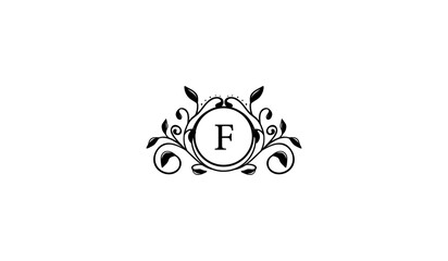 abstract Black flower logo F
