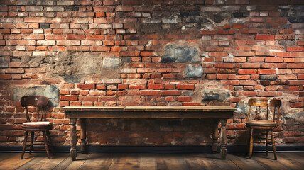 Old vintage red brick wall background