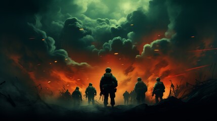 Fototapeta premium army at war