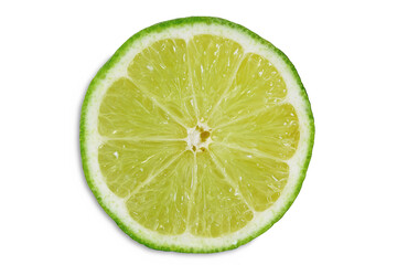 fresh lemon lime citrus fruit slice cut out isolated on transparent background,PNG format