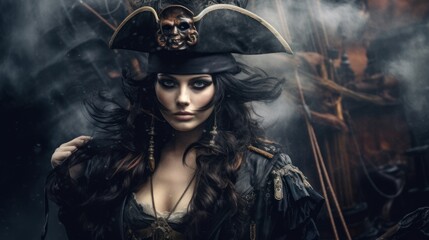 Naklejka premium female pirate