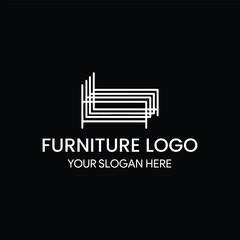 furniture store home interior décor logo design vector