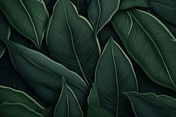 A background of green leaves drawn with a brush