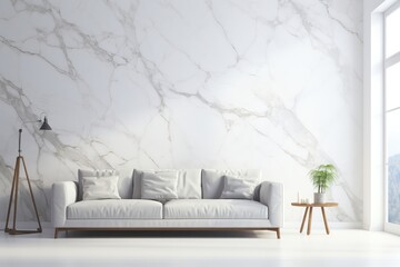 White Marble Patterns Form Exquisite Backdrop, Resembling Ceramic Stone Wallpaper - obrazy, fototapety, plakaty
