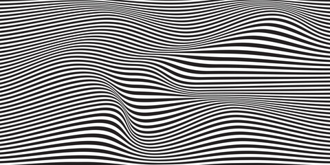 Abstract seamless vector pattern. Waves. Lines. Distorted. Isolated