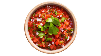 bowl of mexican salsa sauce. Isolated on Transparent background. - obrazy, fototapety, plakaty
