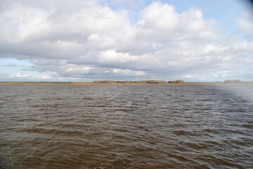 Summer fishing on the Rybinsk reservoir, nature.