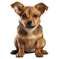 Cute  dog portrait isolated on transparent background