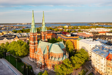 St. John's Church, a Lutheran church in the Gothic style, Helsinki, Finland - obrazy, fototapety, plakaty