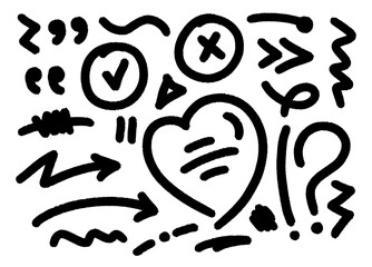 hand drawn geometric shapes. scribble mixed symbols. symbols, shapes background