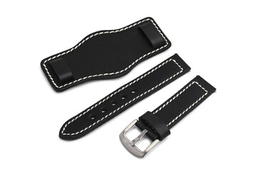 Leather watch strap
