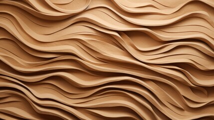 Abstract beige background with fluid wavy shapes and paper texture