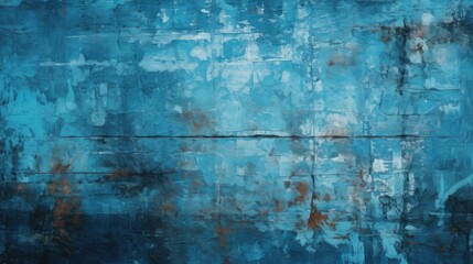 Obraz premium Abstract colorful blue grunge background with textured oil or acrylic brush strokes