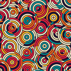 Fototapeta na wymiar Red vintage circles. Seamless pattern