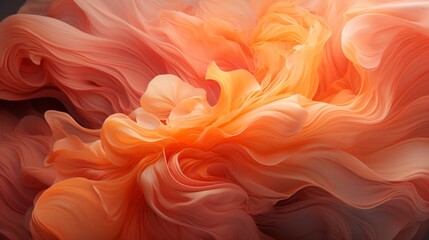 Obraz premium A vibrant explosion of peach and orange flowers dances across the soft fabric, evoking a sense of wild beauty and untamed emotion