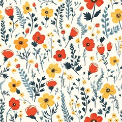 Fototapeta premium beautiful background of small wildflowers on a light background