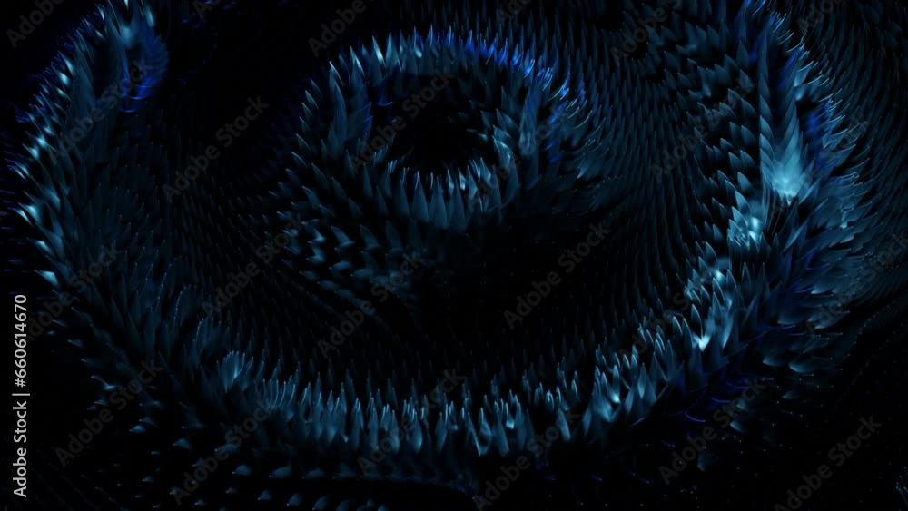 Poster the circle shapes spreading continuously. design. metal technological background with moving rings o