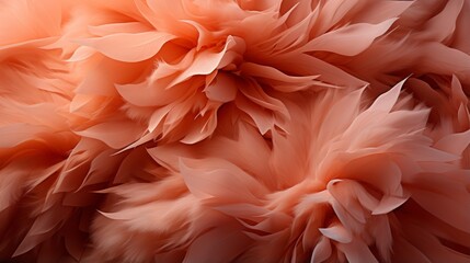 Fototapeta na wymiar A vibrant and delicate peach carnation petal stands out among a sea of pink flowers, its feathery texture a stunning reminder of the beauty and intricacy of nature's design