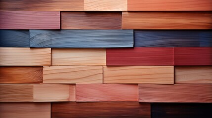 A sturdy wall of hardwood planks, varnished to glossy shine, stands tall and proud like a forest of possibilities, beckoning the viewer to explore the world of woodworking and natural beauty of wood