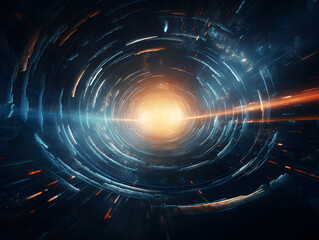 Obraz premium Abstract soundwaves emanate from cosmic core with rhythmic energy