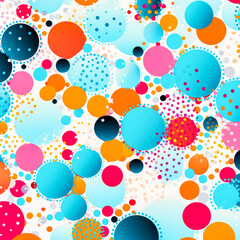 Colorful playful image of a round polka dot backdrop perfect for party invitations posters