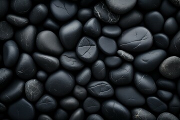 Distinctive Black stones background. Wall rock. Generate Ai