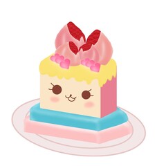 Cute, minimalist, white background cake.