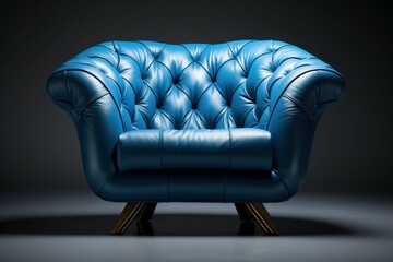 Durable Blue armchair. Modern design lounge. Generate Ai